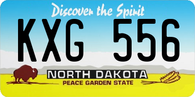 ND license plate KXG556