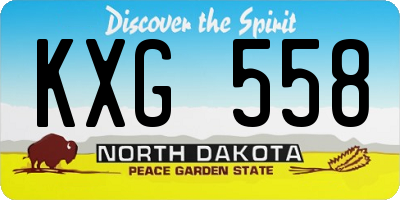 ND license plate KXG558