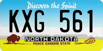 ND license plate KXG561