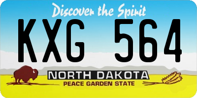 ND license plate KXG564