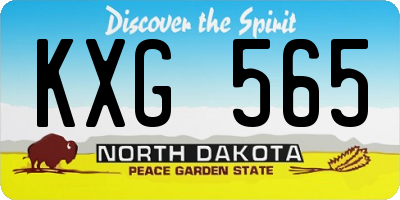 ND license plate KXG565