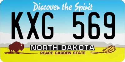 ND license plate KXG569