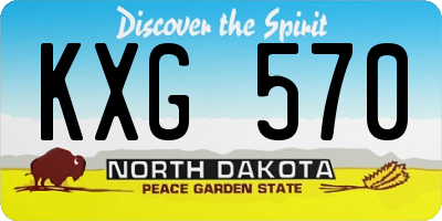 ND license plate KXG570