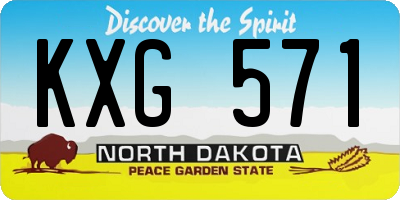 ND license plate KXG571