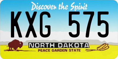 ND license plate KXG575