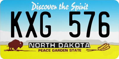 ND license plate KXG576