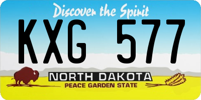 ND license plate KXG577