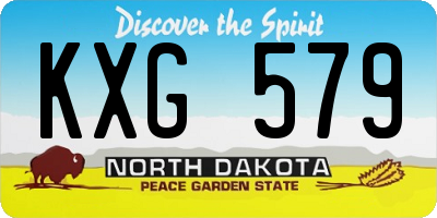 ND license plate KXG579