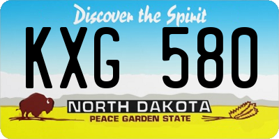 ND license plate KXG580