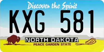 ND license plate KXG581
