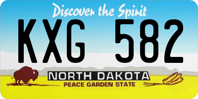 ND license plate KXG582
