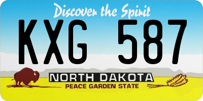 ND license plate KXG587