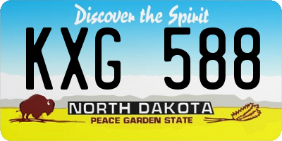 ND license plate KXG588
