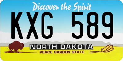 ND license plate KXG589