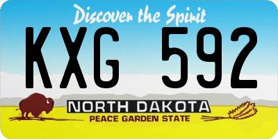 ND license plate KXG592