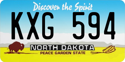 ND license plate KXG594