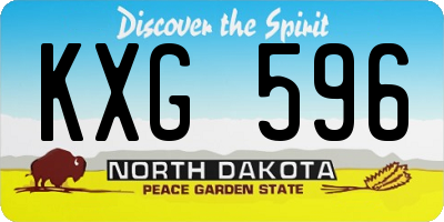 ND license plate KXG596