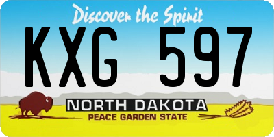 ND license plate KXG597