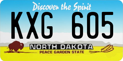 ND license plate KXG605