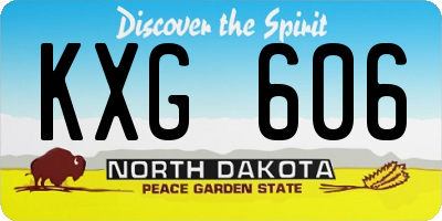 ND license plate KXG606