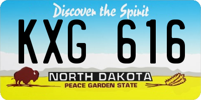 ND license plate KXG616