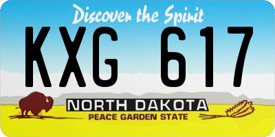 ND license plate KXG617