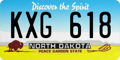 ND license plate KXG618