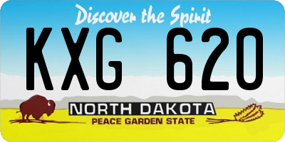 ND license plate KXG620