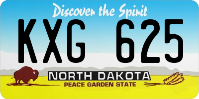 ND license plate KXG625