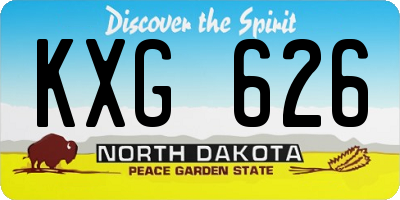 ND license plate KXG626