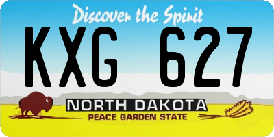 ND license plate KXG627