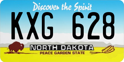 ND license plate KXG628