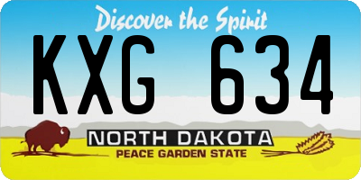 ND license plate KXG634