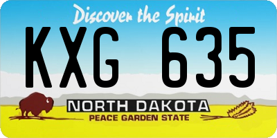 ND license plate KXG635