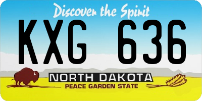 ND license plate KXG636