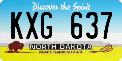 ND license plate KXG637