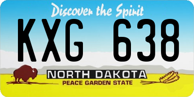 ND license plate KXG638