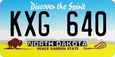 ND license plate KXG640