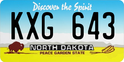 ND license plate KXG643