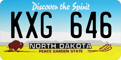 ND license plate KXG646