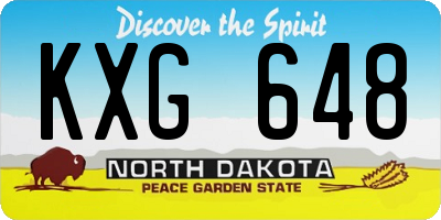 ND license plate KXG648
