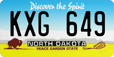 ND license plate KXG649