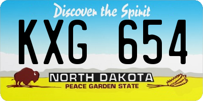 ND license plate KXG654