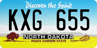ND license plate KXG655