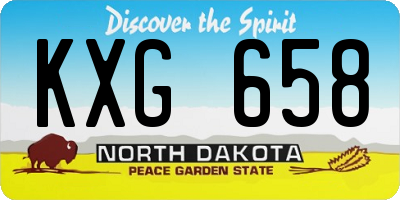 ND license plate KXG658