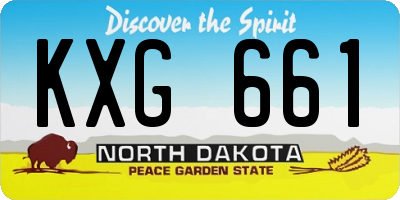 ND license plate KXG661