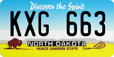 ND license plate KXG663