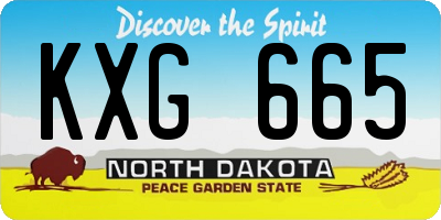 ND license plate KXG665
