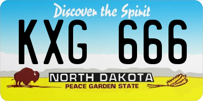 ND license plate KXG666