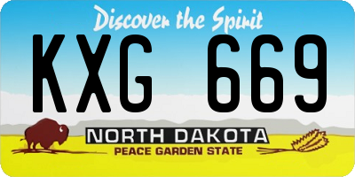 ND license plate KXG669
